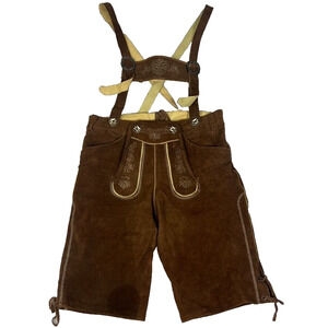 Gaudi Leathers Bavarian Oktoberfest Shorts 48 German Tracht Outfit Dark Brown